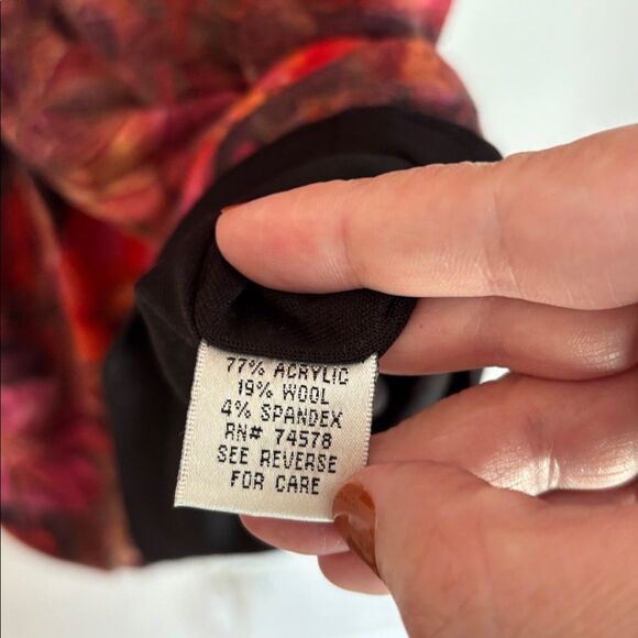 Vintage Cache wool blend jewel tone Fall Red and Purple women’s Dress size 8 EUC - Picture 8 of 10